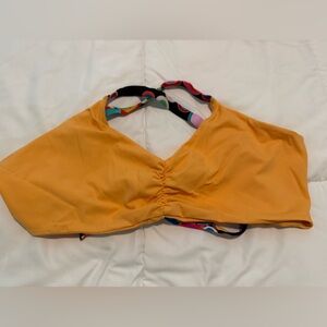 EUC Fused Hawaii Vibrant Orange Kohanaiki Bikini Top with Multicolor Straps